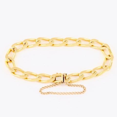 Vintage 18Ct Gold 33.7g Curb Link Bracelet 8''