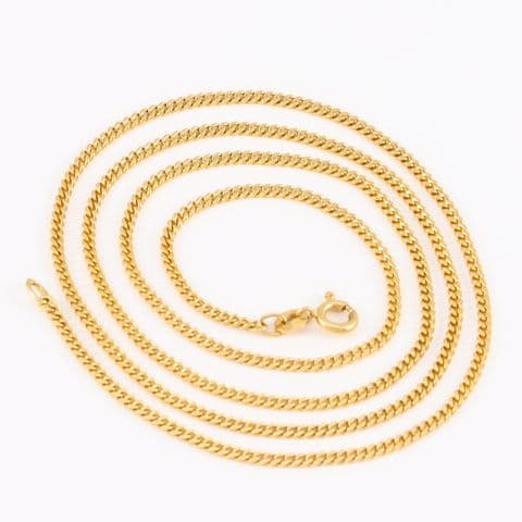 Vintage 18Ct Yellow Gold 10.5g Curb Link Chain Necklace 24'' by UNOAERRE
