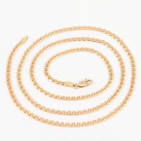 Vintage 9Ct Gold 10.5g Anchor / Mariner Link Chain Necklace 23 3/4''