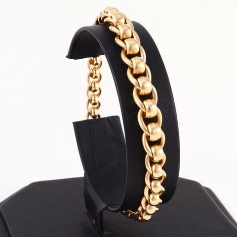 Vintage 9Ct Gold 17.6g Graduated Roller Ball / Rollerball Link Bracelet 8 1/8''