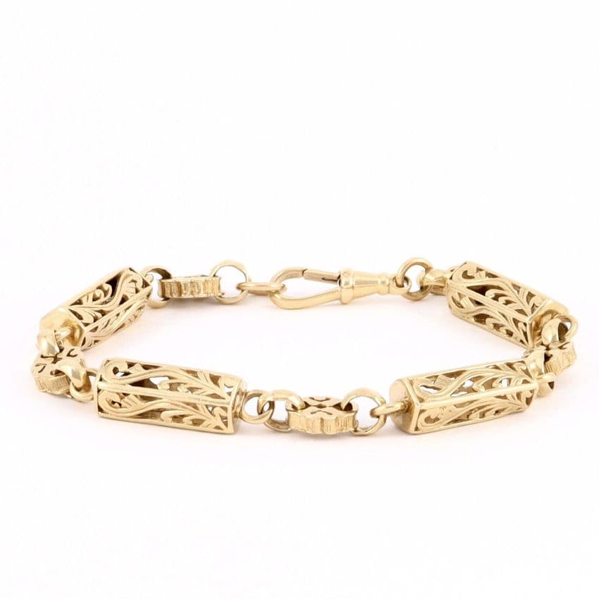 Vintage 9Ct Gold 19.7g Fancy Link Bracelet 7 1/4''