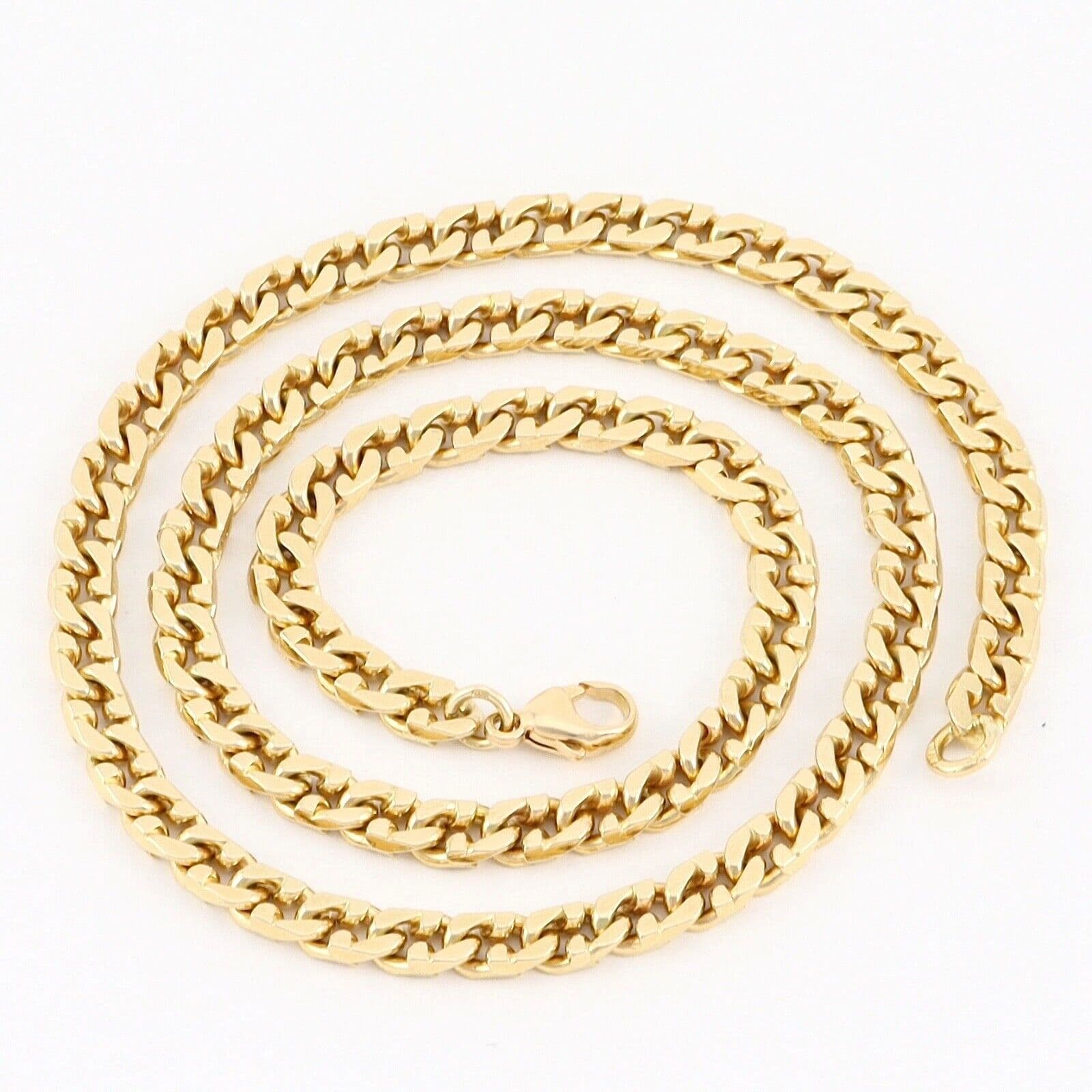 Vintage 9Ct Gold 33 9g Fancy Flat Curb Link Neck Chain Necklace