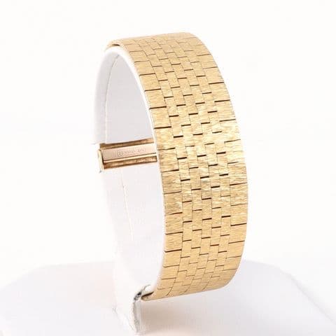 Vintage 9Ct Gold 36.8g Textured Brick Link Bracelet  by Roy Cecil King 7 1/8''