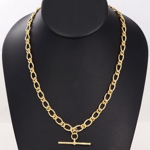 Vintage 9Ct Gold 38.4g Oval Link Watch Chain Necklace 18 1/2''