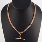 Vintage 9Ct Gold 40.4g Graduated Double Albert Watch Chain 17 3/4''