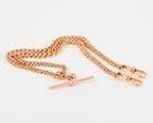 Vintage 9Ct Gold 40.4g Graduated Double Albert Watch Chain 17 3/4''