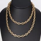 Vintage 9Ct Gold 42.5g Fancy Link Chain / Necklace 31 1/2''