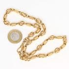 Vintage 9Ct Gold 48.5g Basket And Reeded Batons Links Chain / Necklace 17 3/4''