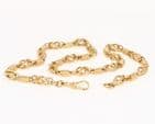 Vintage 9Ct Gold 48.5g Basket And Reeded Batons Links Chain / Necklace 17 3/4''