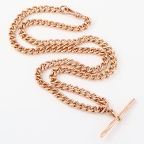 Vintage 9Ct Gold 48.6g Curb Link Watch Chain Style / Necklace 22 1/4''