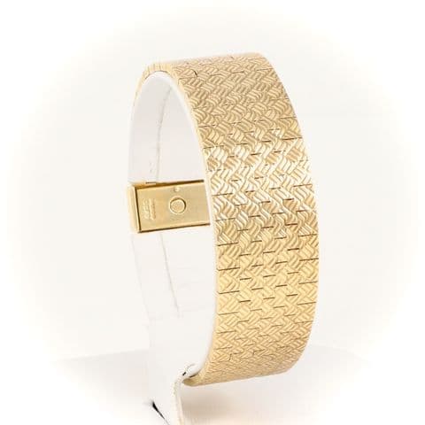 Vintage 9Ct Gold 48.9grams brick Link Bracelet 7 1/8''