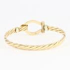 Vintage 9Ct Gold  Tension Bangle / Bracelet With Hinge Hook Clasp 23g