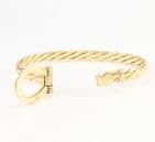 Vintage 9Ct Gold  Tension Bangle / Bracelet With Hinge Hook Clasp 23g