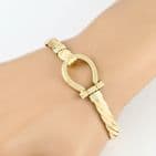 Vintage 9Ct Gold  Tension Bangle / Bracelet With Hinge Hook Clasp 23g