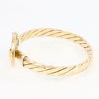 Vintage 9Ct Gold  Tension Bangle / Bracelet With Hinge Hook Clasp 23g