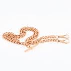 Vintage 9Ct Rose Gold 50g  Curb Link Albert Watch Chain / Necklace 22''