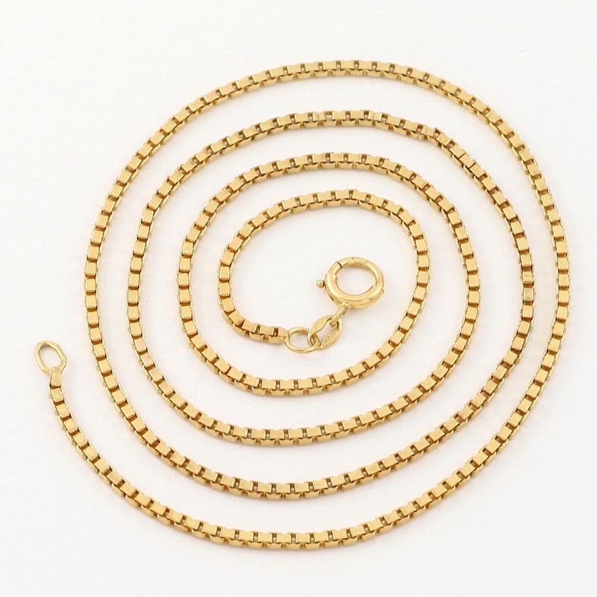 Vintage 9Ct Yellow Gold 13.4 grams Box Link Chain Necklace 24''