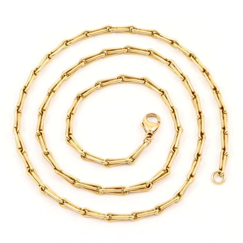 Vintage 9Ct Yellow Gold 17.7g Barleycorn Link Chain Necklace 20''
