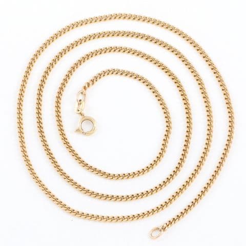 Vintage 9Ct Yellow Gold 7.2g Flat Curb Link Chain Necklace 23'' by UNOAERRE