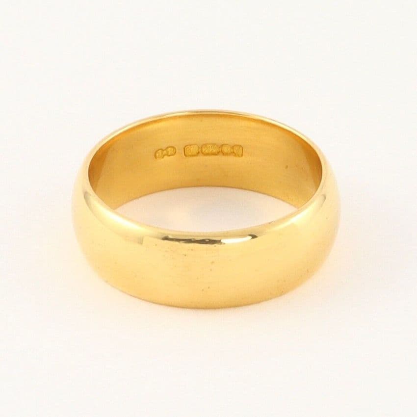Vintage Heavy Solid 22Ct Gold 11.4g Wedding Ring / Band