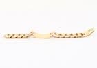 Vintage Heavy Solid 9Ct Gold 101.8g Flat Curb Link Identity ID Bracelet 8 3/4''