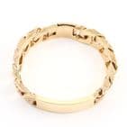 Vintage Heavy Solid 9Ct Gold 101.8g Flat Curb Link Identity ID Bracelet 8 3/4''