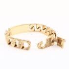 Vintage Heavy Solid 9Ct Gold 101.8g Flat Curb Link Identity ID Bracelet 8 3/4''