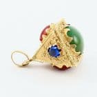 Vintage Italian 18Ct Gold And Agate Byzantine Etruscan Style Pendant / Fob