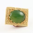 Vintage Italian 18Ct Gold And Agate Byzantine Etruscan Style Pendant / Fob