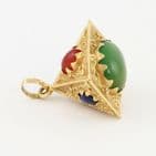 Vintage Italian 18Ct Gold And Agate Byzantine Etruscan Style Pendant / Fob