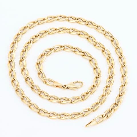 Vintage Italian 9Ct Gold 17g Fancy Link Chain / Necklace by Chiampesan 18 3/4''