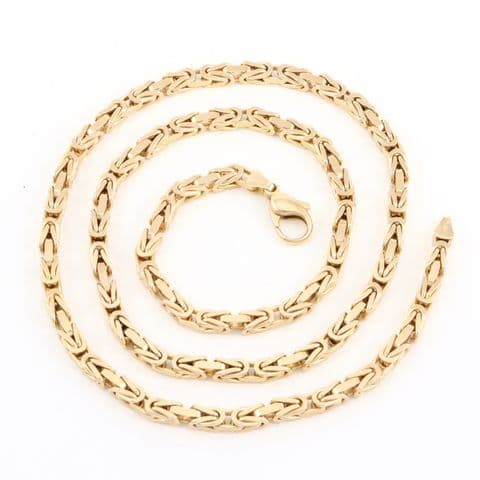 Vintage Italian 9Ct Gold 48.9g Byzantine Link Chain Necklace 22''