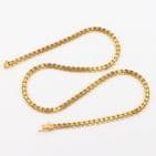 Vintage Italian 9Ct Yellow Gold 18.2 grams Pattern Flat Link Chain Necklace 17''
