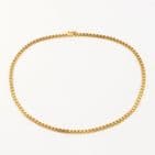 Vintage Italian 9Ct Yellow Gold 18.2 grams Pattern Flat Link Chain Necklace 17''