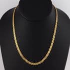 Vintage Italian 9Ct Yellow Gold 18.2 grams Pattern Flat Link Chain Necklace 17''