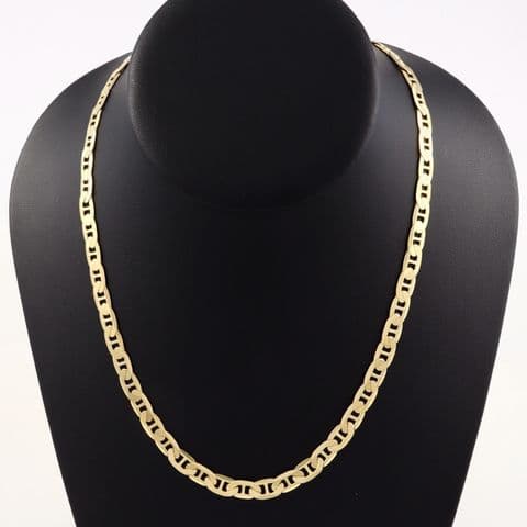 Vintage Italian 9Ct Yellow Gold 23.6g Anchor / Mariner Link Chain Necklace 20''