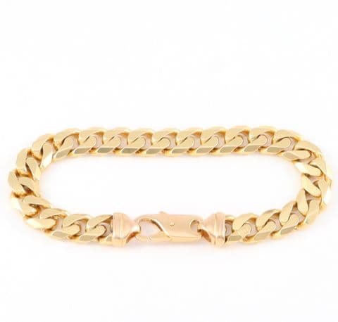 Vintage Italian Solid 9Ct Gold 39.6g Curb Link Bracelet 8 1/4'' by UNOAERRE