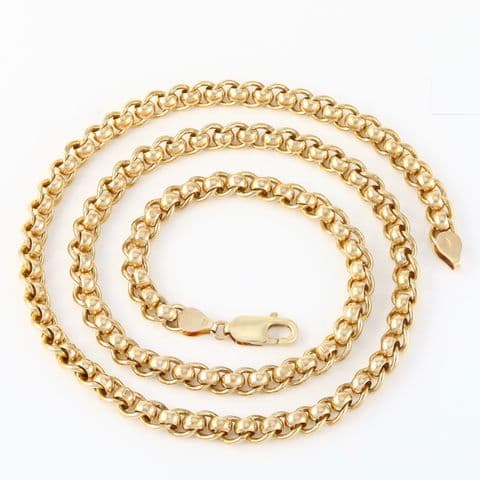 Vintage Men's 9Ct Gold 61.3g RollerBall Roller Ball Chain / Necklace 23''