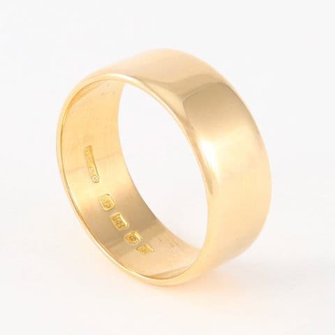 Vintage Men's Solid 18Ct Gold 10.1g Wedding Ring / Band Size X