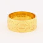 Vintage Solid 22Ct Gold Floral Engraved Patterned Wedding Ring / Band