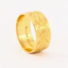 Vintage Solid 22Ct Gold Floral Engraved Patterned Wedding Ring / Band