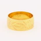Vintage Solid 22Ct Gold Floral Engraved Patterned Wedding Ring / Band