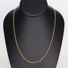 Vintage Solid 9Ct Gold 12.9g Oval Belcher Link Chain Necklace 24''