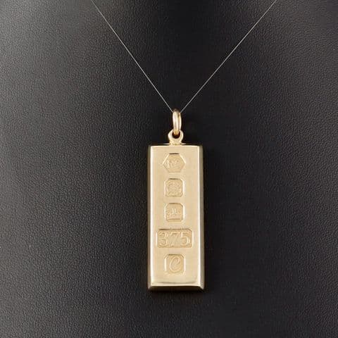 Vintage Solid 9Ct Gold 31.5g Ingot Pendant c 1977