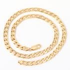 Vintage Solid 9Ct Gold 37.6g Flat Curb Link Chain Necklace 19 3/4'' by Unoaerre