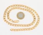 Vintage Solid 9Ct Gold 37.6g Flat Curb Link Chain Necklace 19 3/4'' by Unoaerre
