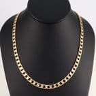Vintage Solid 9Ct Gold 37.6g Flat Curb Link Chain Necklace 19 3/4'' by Unoaerre
