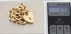 Vintage Solid 9Ct Gold 37.7g Curb Link Charm Bracelet  8 1/8”