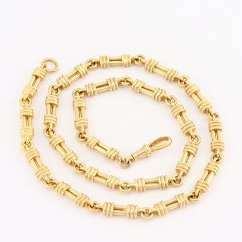 Vintage Solid 9Ct Gold 38.8g Fancy Link Chain / Necklace by Unoaerre  18 1/4''