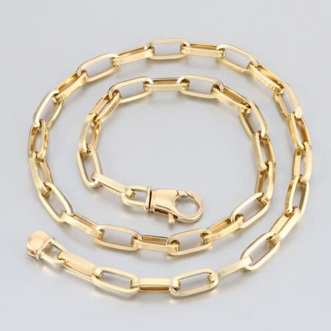 Vintage Solid 9Ct Gold 46.2g Long Elongated Link Chain Necklace 19 3/4''